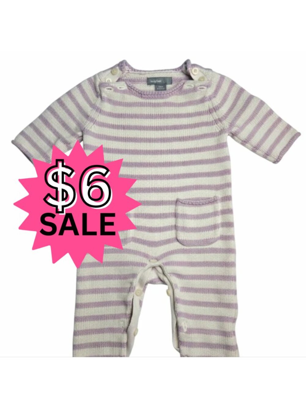 baby GAP Striped Purple and White Kids One Piece